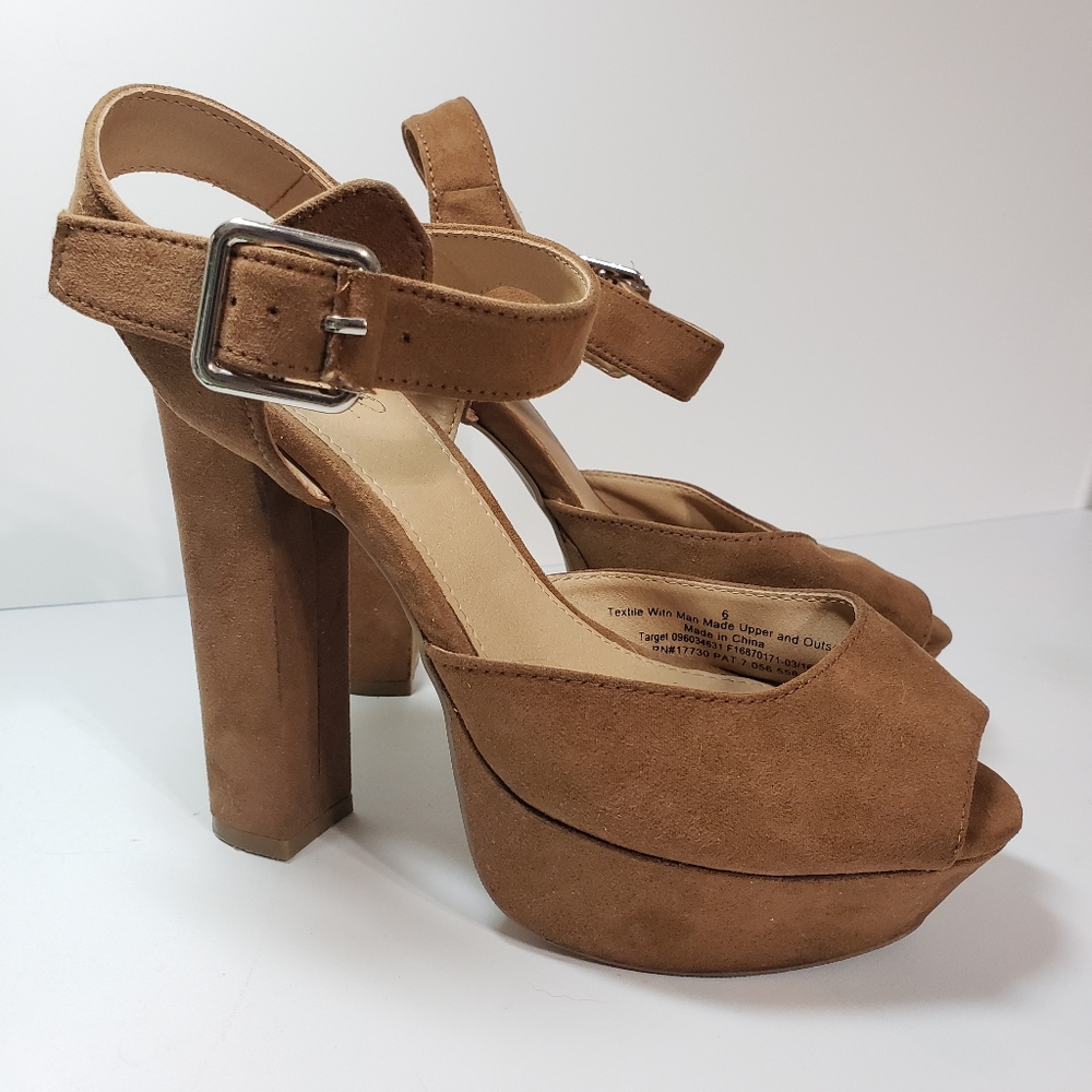 Mossimo Tan strappy heels womens size 6 us